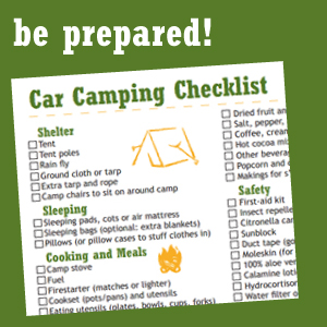Car Camping Gear Check List - Printable